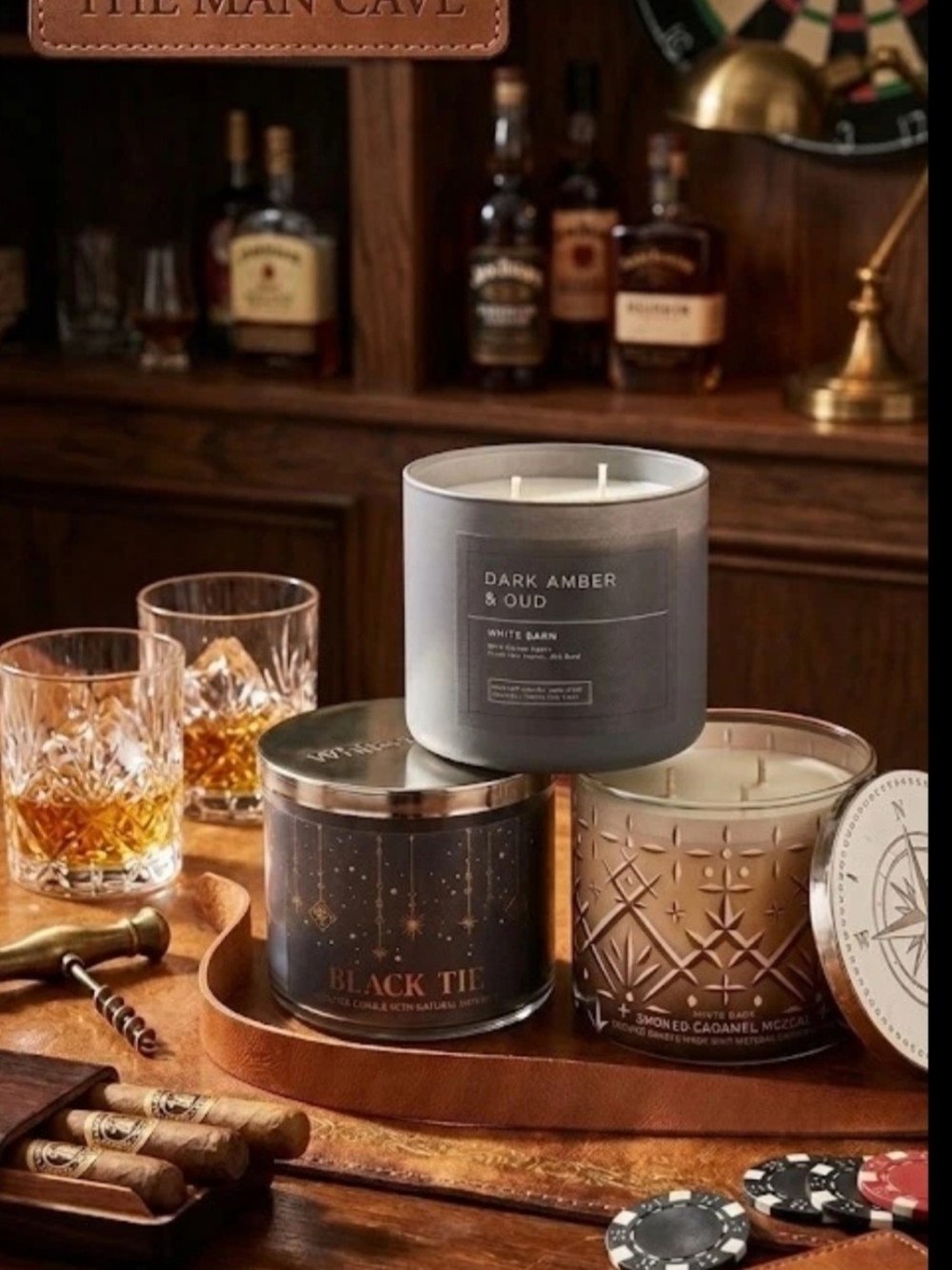 White Barn Dark Amber & Oud Candle in Charcoal Gray Jar